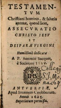 Testamentum christiani hominis