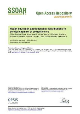 Health education about dengue: contributions to the development of competencies