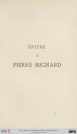 Épitre a Pierre Mignard