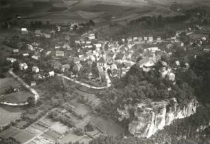 Hohnstein. Stadtansicht. Luftbild-Schrägaufnahme von Nordost