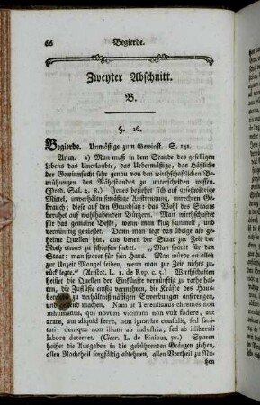 Zweyter Abschnitt. B. - Dritter Abschnitt. C.