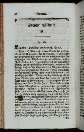 Zweyter Abschnitt. B. - Dritter Abschnitt. C.