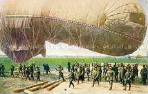 Aufstieg eines Fesselballons im Ersten Weltkrieg