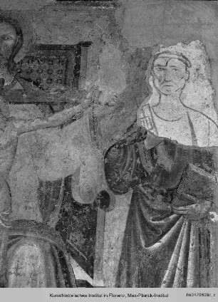 Gnadenstuhl zwischen Petrus und Paulus mit sichtbarer Sinopia