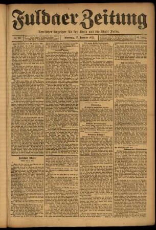Ausgabe vom Montag, den 17. Januar 1921.