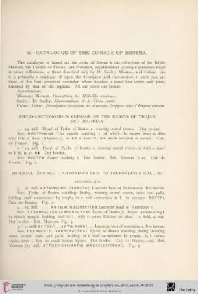 2. Catalogue of the coinage of Bostra