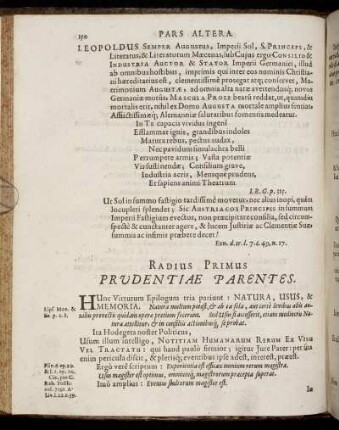 Radius Primus Prudentiæ Parentes.