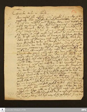 Brief von August Hermann Francke an Philipp Jakob Spener.
