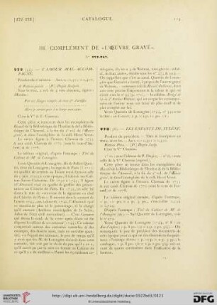 III. Complément de >
