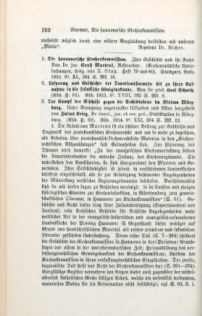 152-154 [Rezension] Martens, Ernst, Die hannoversche Kirchenkommission