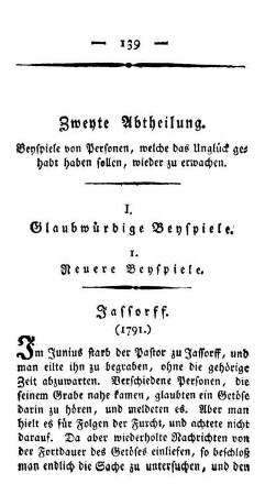 I. Glaubwürdige Beyspiele
