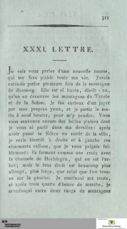 Lettres XXXI-XXXV
