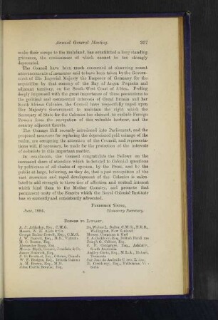 List of Donors to Library.