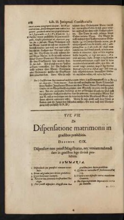 Tit. VII. De Dispensatione matrimonii in gradibus prohibitis