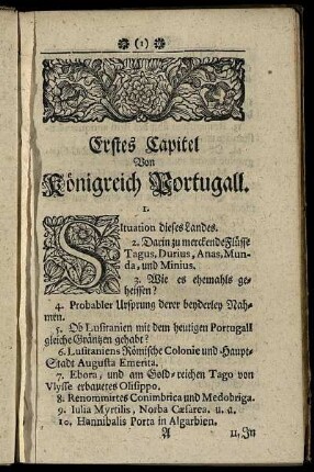 Erstes Capitel von Königreich Portugall.