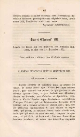 Decret Clemens' VIII.
