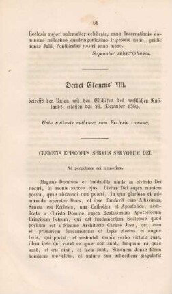 Decret Clemens' VIII.