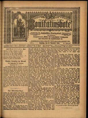Erste Ausgabe vom Sonntag, den 19. Dezember 1909.