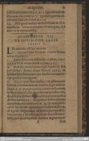 Disputatio XII. De Divisione Legis. Thesis I