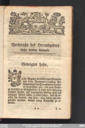 Vorbericht des Herausgebers dieser dritten Ausgabe.