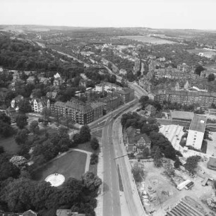 Benaryplatz in der Erfurter Brühlervorstadt : Blickrichtung Westen
