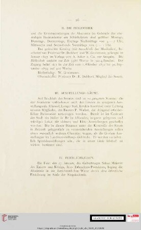 IV. Feierlichkeiten