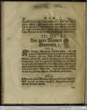 Tit. XIX. Von guten Männern und Deputirten