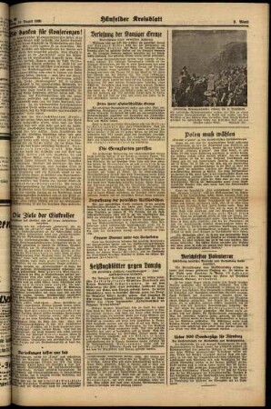 Zweite Ausgabe vom Freitag, den 18. August 1939.