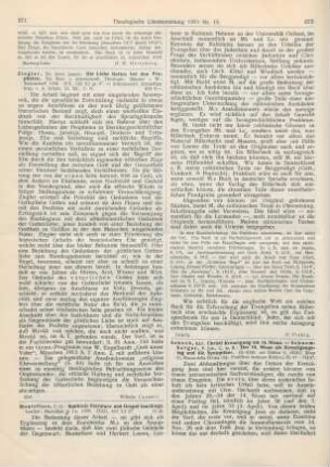 271-272 [Rezension] Montefiore, Claude J., Rabbinic literature and Gospel teachings
