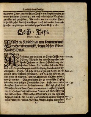 Leich-Text. Marc. 10,14.