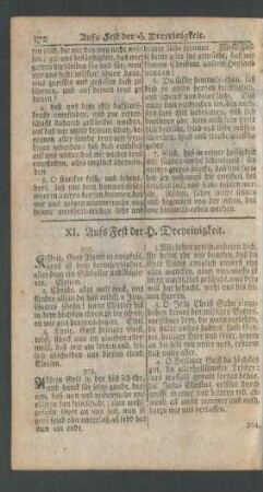 XI. Aufs Fest der H. Dreyeinigkeit