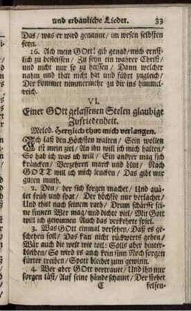 VI. Einer Gott gelassenen Seelen glaubige Zufriedenheit.