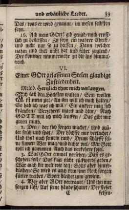 VI. Einer Gott gelassenen Seelen glaubige Zufriedenheit.