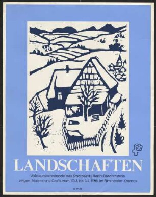 Ausstellungswerbung: "Landschaften" vom 10. März bis zum 03. April 1988
