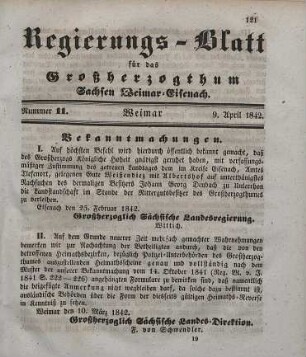 Nr. 11 : 9. April 1842