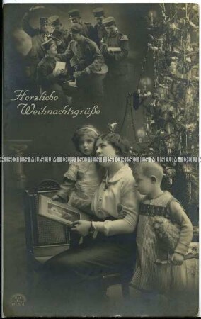 Weihnachtspostkarte aus dem Ersten Weltkrieg