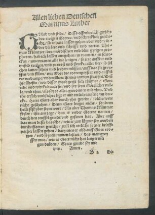 Allen lieben Deutschen Martinus Luther
