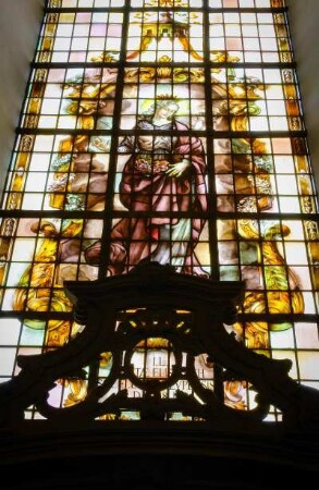 Belgien. Liege. Eupen. Sankt Nikolaus Kirche. 1724 - 1729. Beichtstuhlaufsatz und Fenster