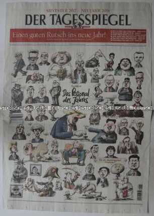 Tageszeitung "Der Tagesspiegel" mit Titel zum Jahresrückblick 2017