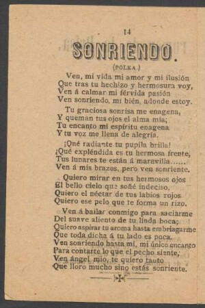 Sonriendo. : (Polka.)