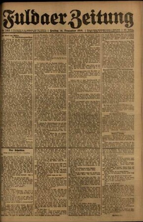 Ausgabe vom Freitag, den 14. November 1919.