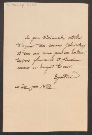 Brief an Unbekannt : 20.06.1835