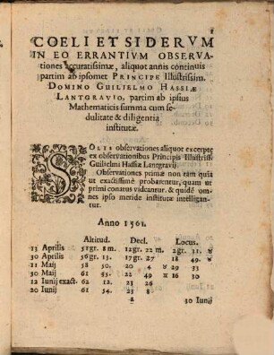 Coeli et siderum in eo errantium observationes Hassiacae