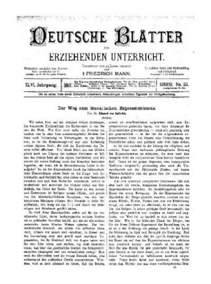 Der Weg zum literarischen Expressionismus : (Schluß)