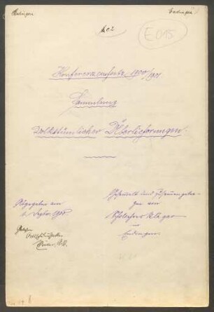 Konferenzaufsatz Endingen OA Balingen I