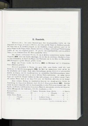 E. Faunistik.