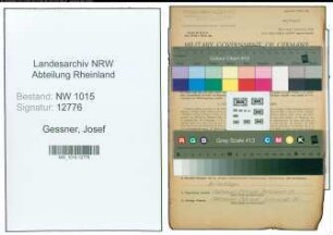 Entnazifizierung Josef Gessner , geb. 14.07.1912 (Kaufmaennischer Angestellter)