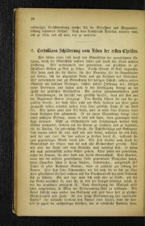 Tertullians Schilderung vom Leben der ersten Christen