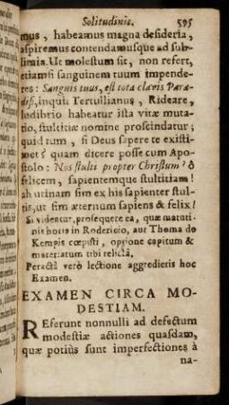 595-604, Examen Circa Modestiam; ...