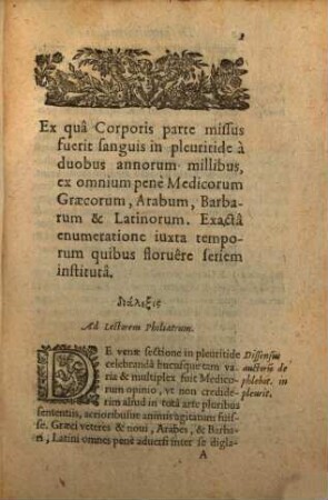De missione Sanguinis in pleuritide